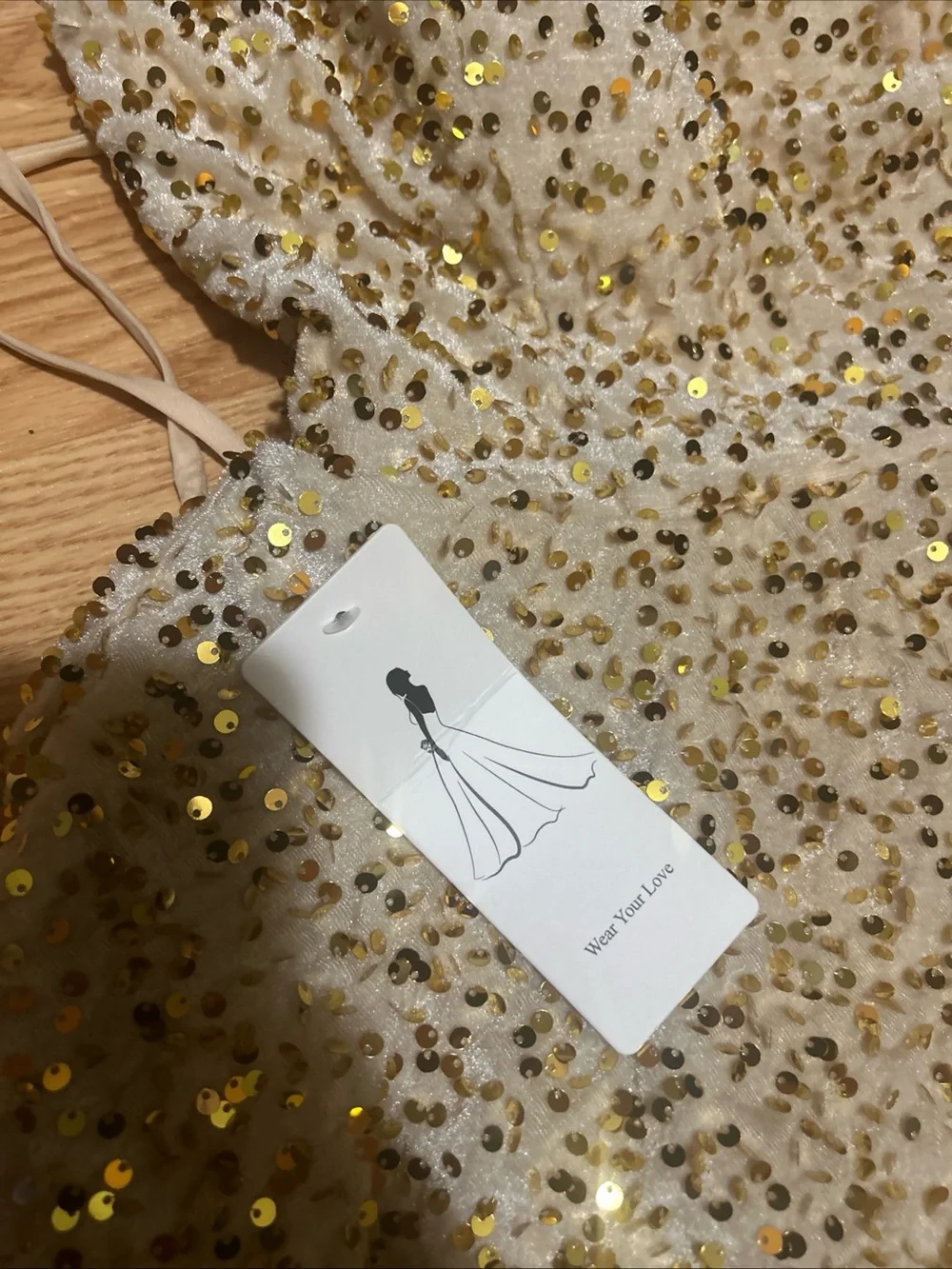 Gold Sparkly Sequin Tiered Cocktail Night Party Dresses Quince Teens Size 6
